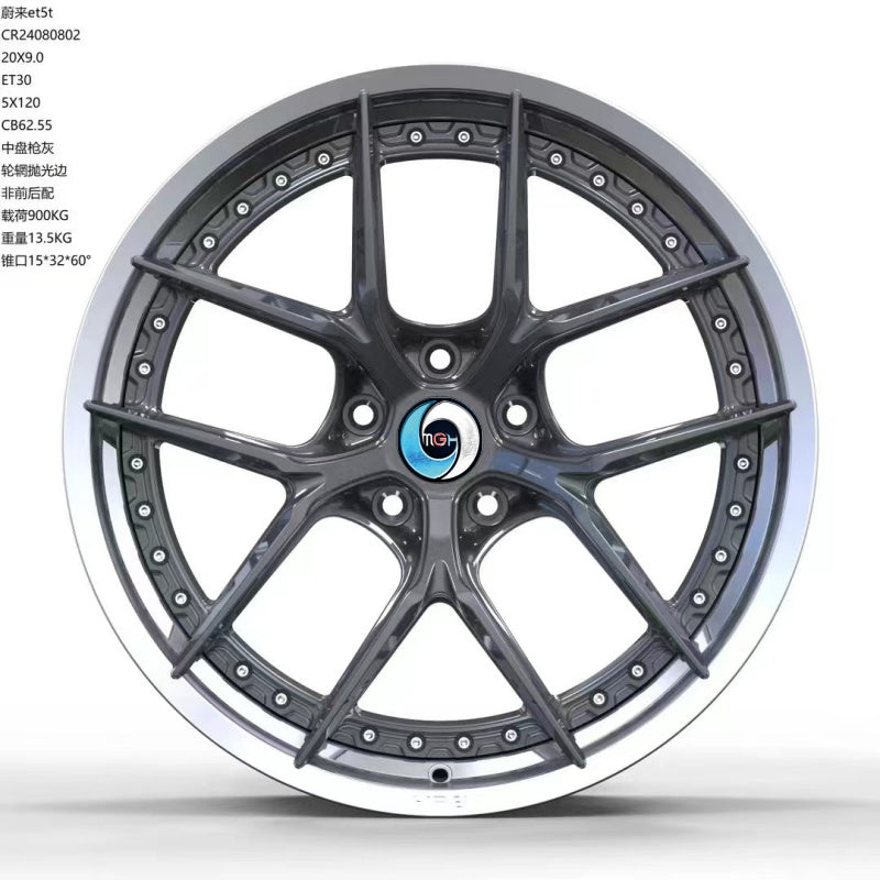 Two piece forged wheel hub